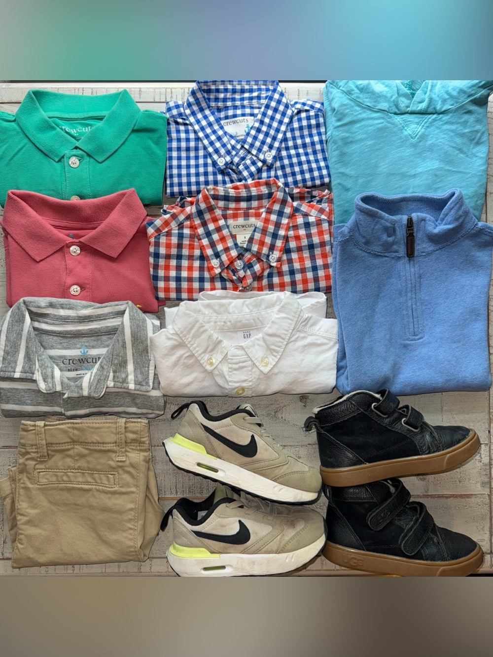 Crewcuts, Gap Kids, Nike, Uggs toddler boys 3-4yr shirts, shorts, sweater, shoes